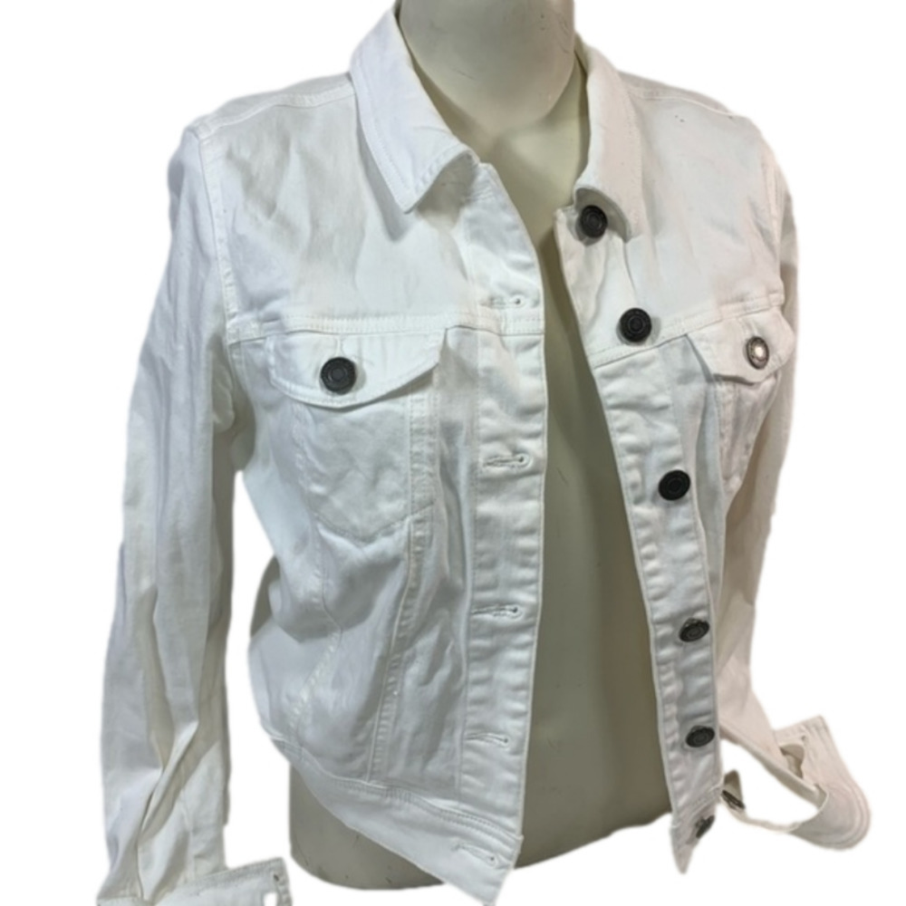 Jacqueline de Yong White Jean Jacket